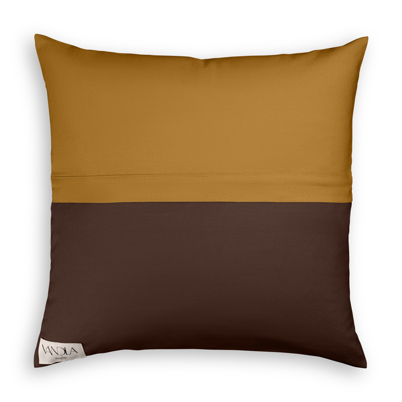 modularer Kissenbezug in den Farben zigarre und schoko
