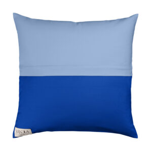 modularer Kissenbezug in den Farben jeansblau und kobaltblau