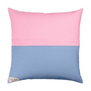 modularer Kissenbezug in den Farben pink und jeansblau