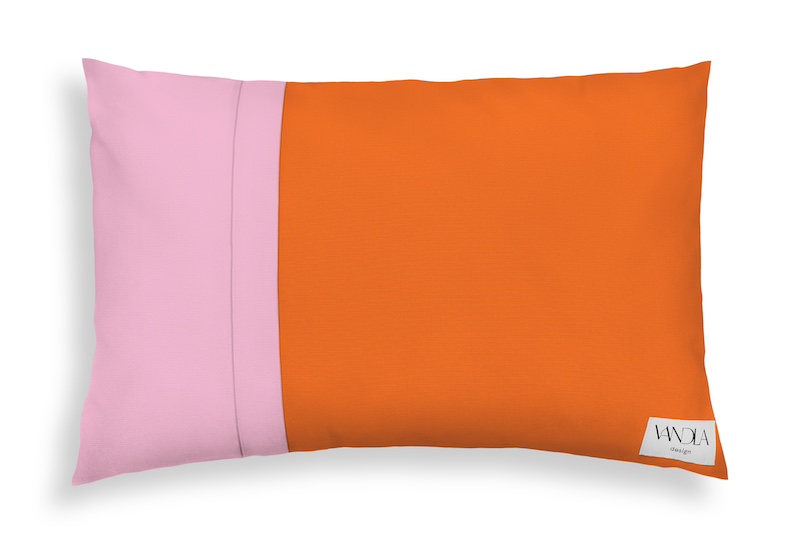 modularer Kissenbezug orange + deine Farbe 60x40cm