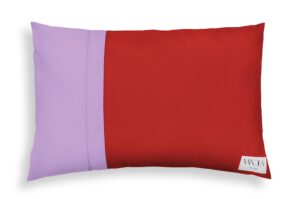 Modularer Kissenbezug in rot & flieder 60x40cm