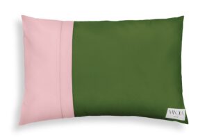 Modularer Kissenbezug in waldgrün & zartrosa 60x40cm