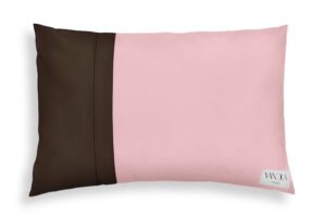 Modularer Kissenbezug in zartrosa & schokobraun 60x40cm