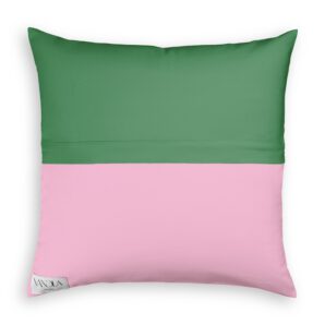 modularer Kissenbezug in grün und pink