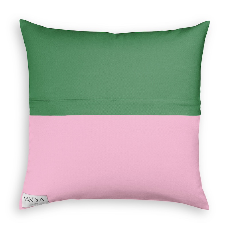 modularer Kissenbezug in grün und pink