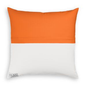 modularer Kissenbezug in orange & weiß 50x50cm