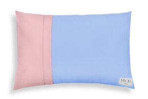 Modularer Kissenbezug in himmelblau & zartrosa  60x40cm