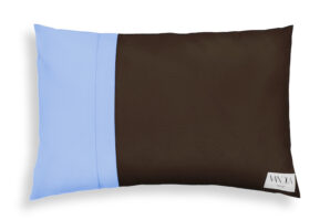 modularer Kissenbezug in himmelblau & schokobraun 60x40cm modularer Kissenbezug in himmelblau & schokobraun 60x40cm